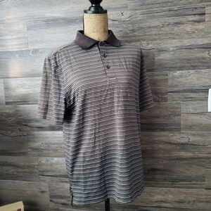 Bobby Jones Golf Shirt Mens Small Brown Gold Performance